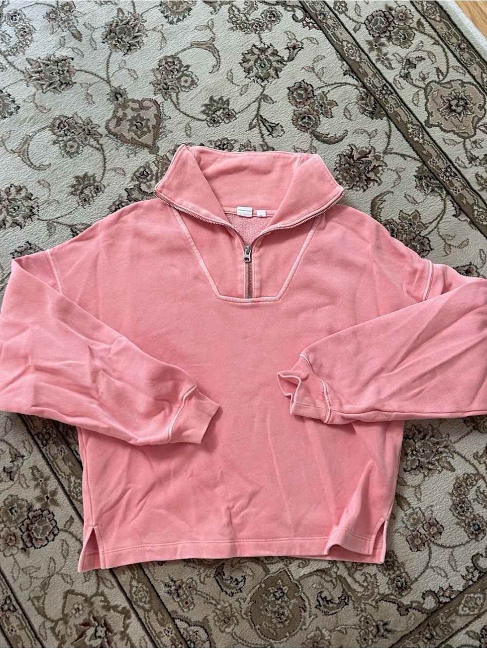 GAP Women’s Coral Quarter Zip Long Sleeve Sweatshirt Size XS